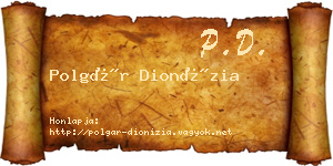 Polgár Dionízia névjegykártya